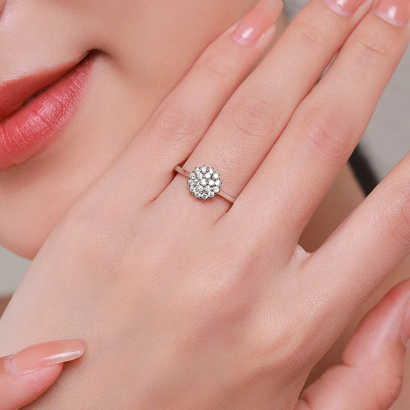 Platinum Plated CZ Ring – 925 Sterling Silver Wedding Band