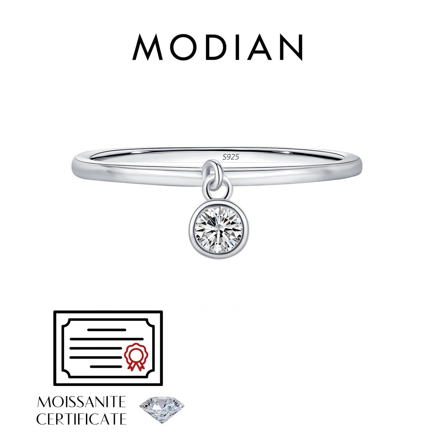 Round Moissanite Ring – D Colour VVS1 | 925 Sterling Silver