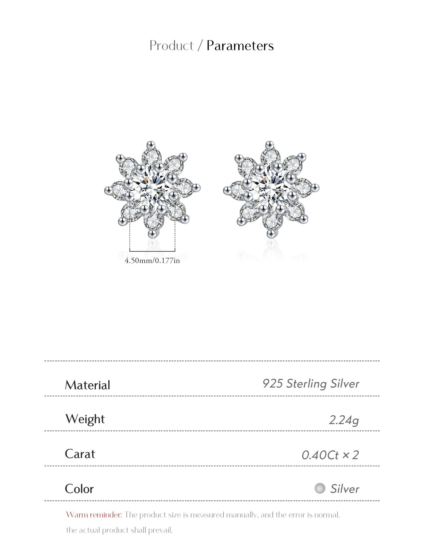 0.40CT Flower Moissanite Stud Earrings – D Colour VVS1 | 925 Sterling Silver Fine Jewellery