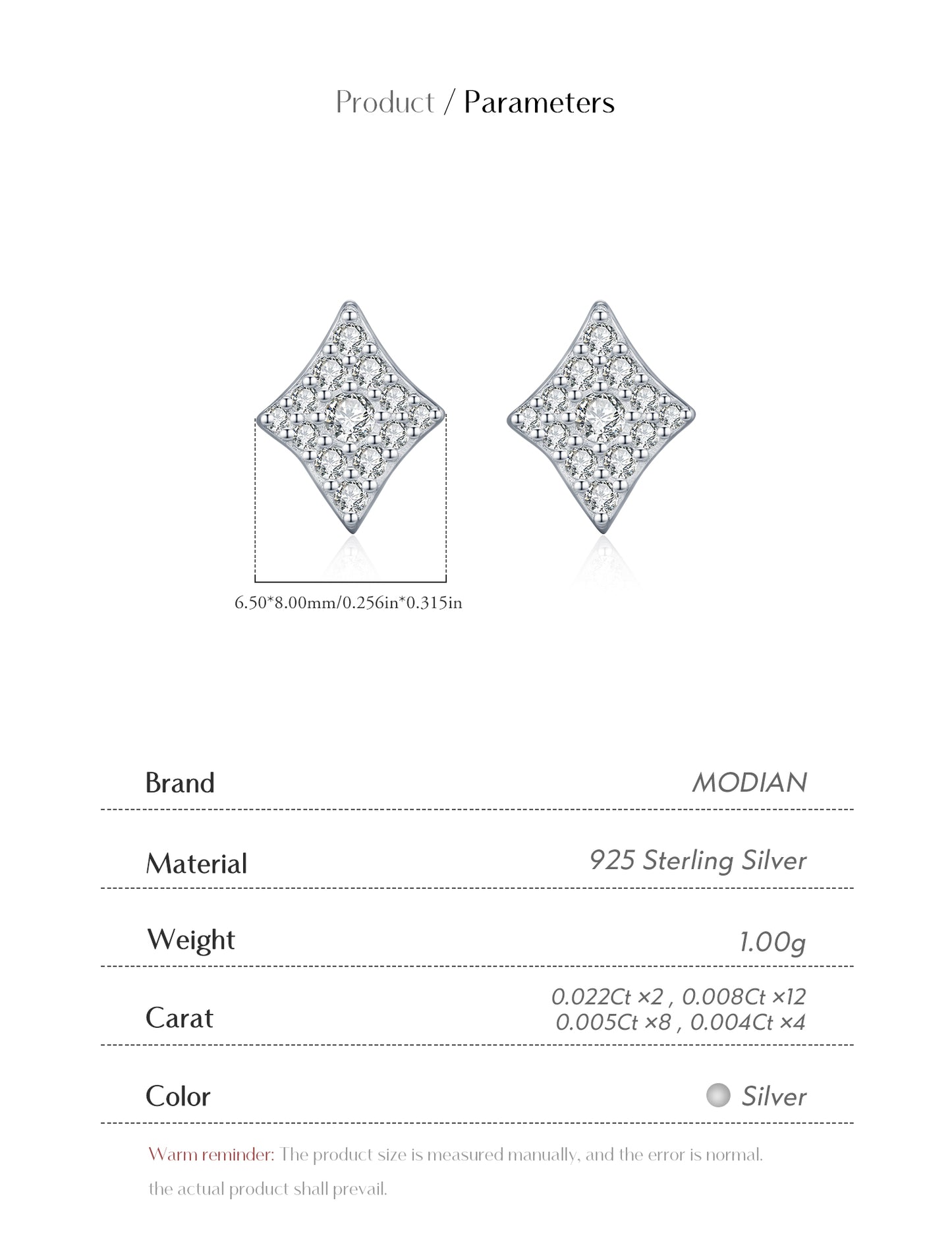 D Colour Moissanite Rhombus Stud Earrings – 925 Sterling Silver Geometric Fine Jewellery