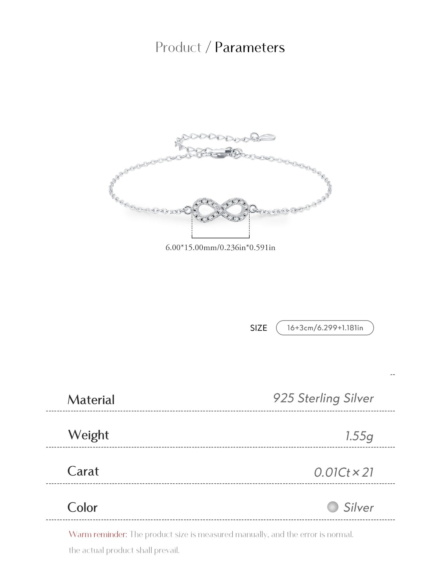 D Colour VVS1 Moissanite Infinity Love Bracelet – 925 Sterling Silver Romantic Fine Jewellery