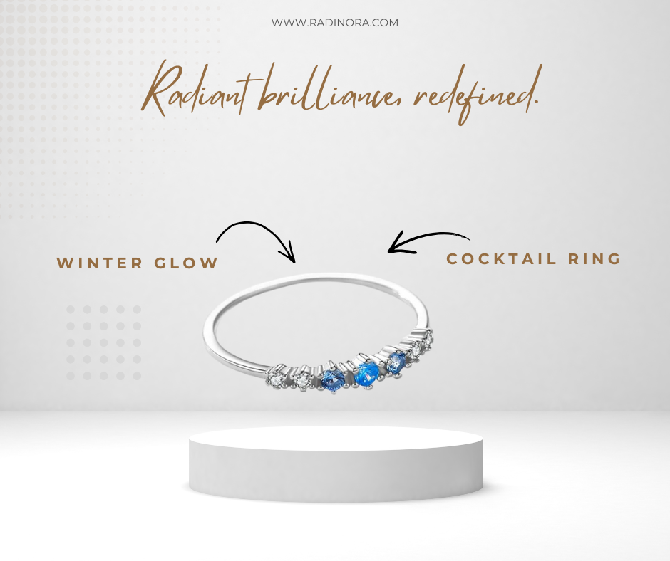 Blue Zirconia Stackable Ring – 925 Sterling Silver Thin Band