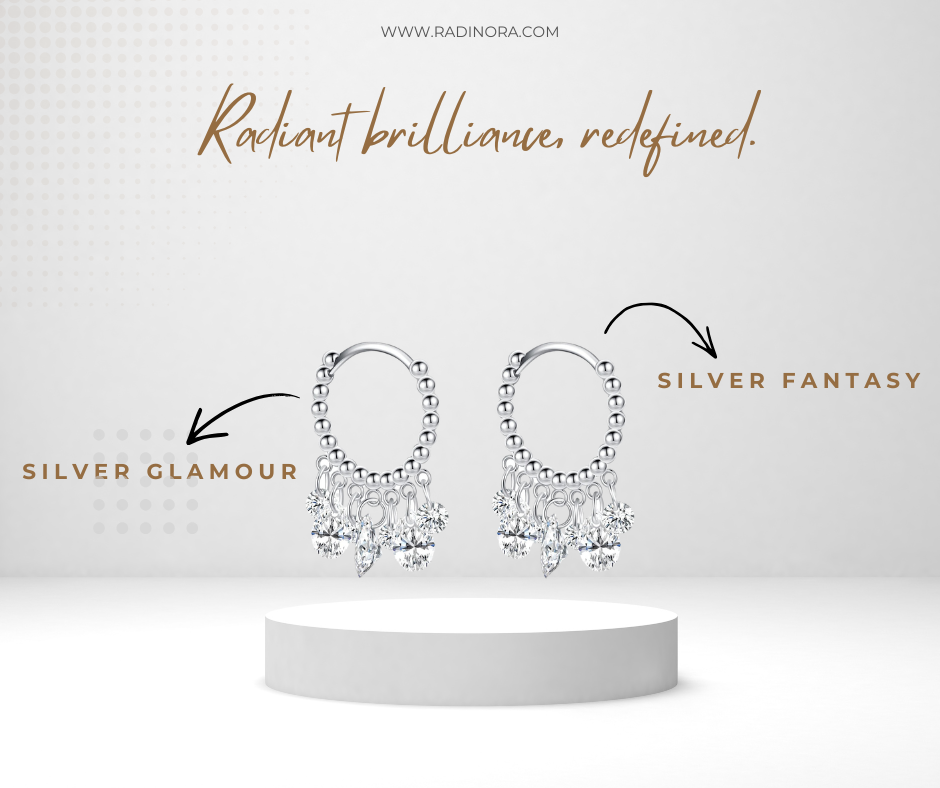 Geometric CZ Hoop Drop Earrings – 925 Sterling Silver