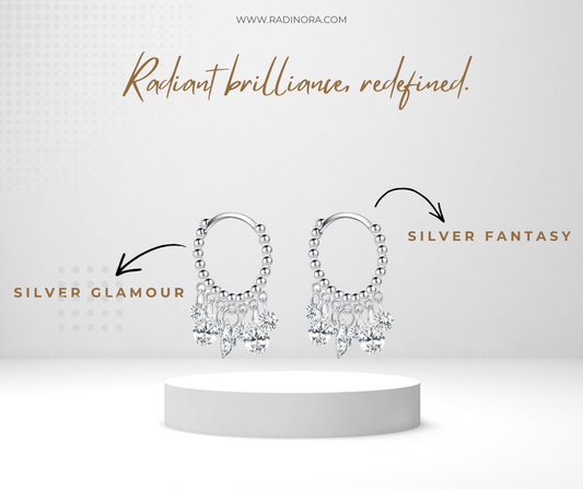 Geometric CZ Hoop Drop Earrings – 925 Sterling Silver