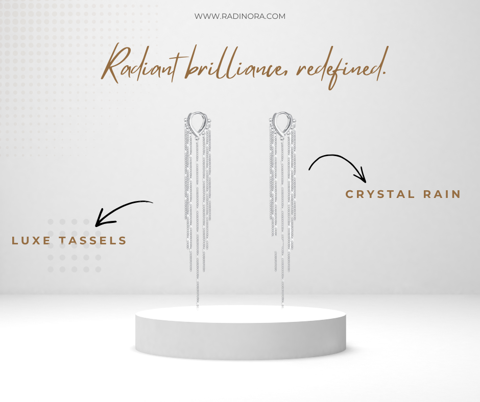 Long Tassel Hoop Earrings – 925 Sterling Silver