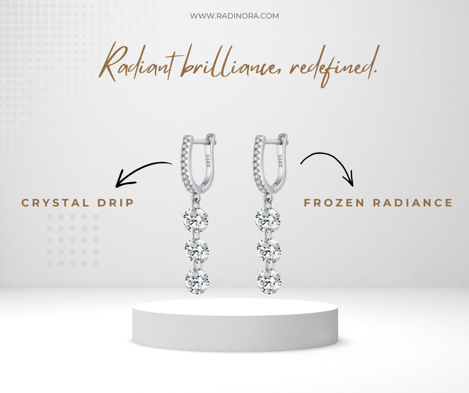 Clear CZ Drop Earrings – 925 Sterling Silver Dangle Earrings