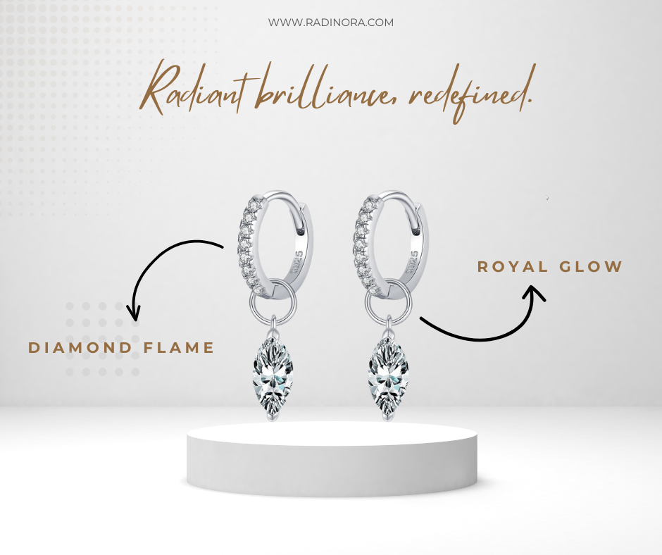 Rhombic Moissanite Hoop Earrings – 0.5CT D Colour VVS1 | 925 Sterling Silver