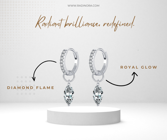 Rhombic Moissanite Hoop Earrings – 0.5CT D Colour VVS1 | 925 Sterling Silver
