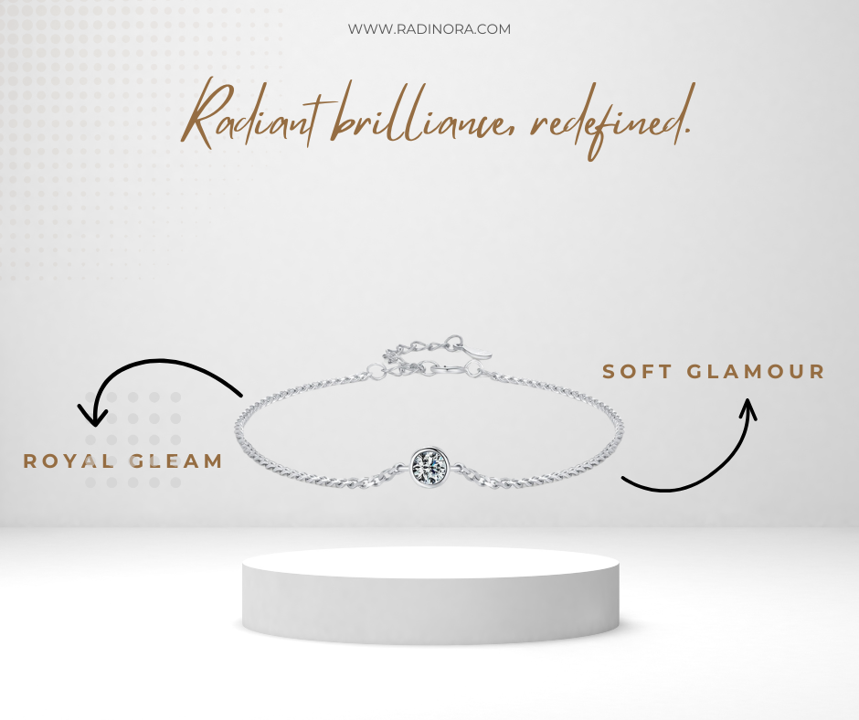 0.25CT Bezel Moissanite Bracelet – D Colour VVS1 | 925 Sterling Silver