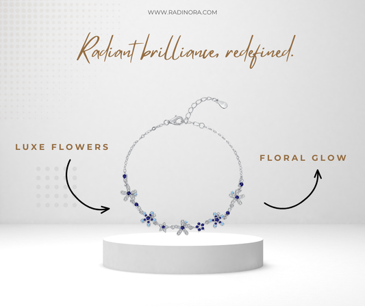 Floral CZ Bracelet – 925 Sterling Silver Chain Bracelet
