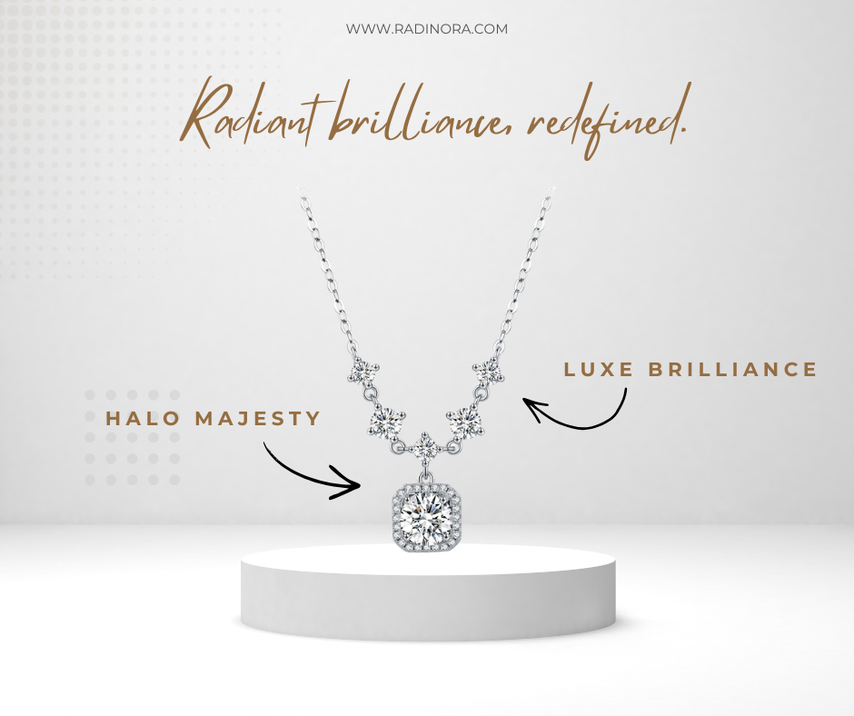 1CT Halo Moissanite Pendant Necklace – D Colour VVS1 | 925 Sterling Silver