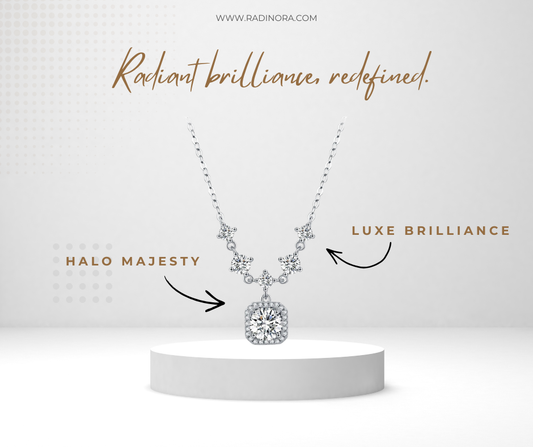 1CT Halo Moissanite Pendant Necklace – D Colour VVS1 | 925 Sterling Silver