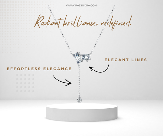 Rectangle CZ Lariat Y Necklace – 925 Sterling Silver