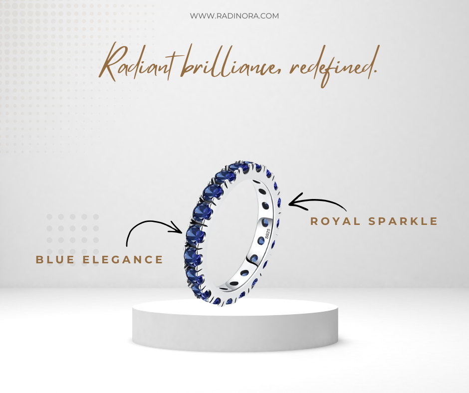 Blue CZ Statement Ring – 925 Sterling Silver Luxury Stackable Ring
