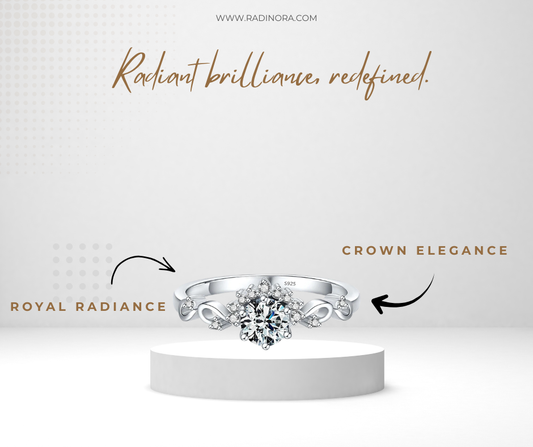Crown Zircon Ring – 925 Sterling Silver Sparkling Engagement Ring