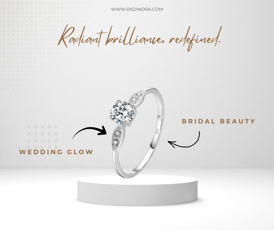 Classic Round Zircon Wedding Ring – 925 Sterling Silver Engagement Band