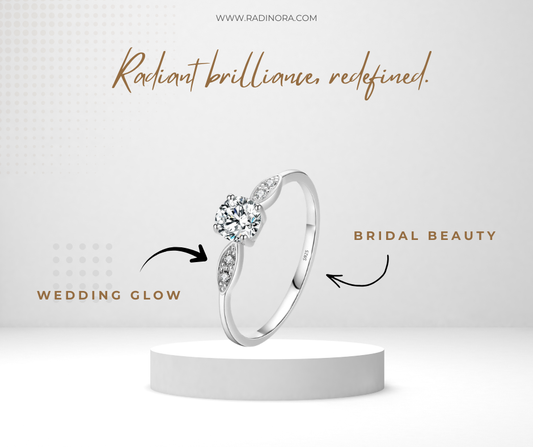 Classic Round Zircon Wedding Ring – 925 Sterling Silver Engagement Band