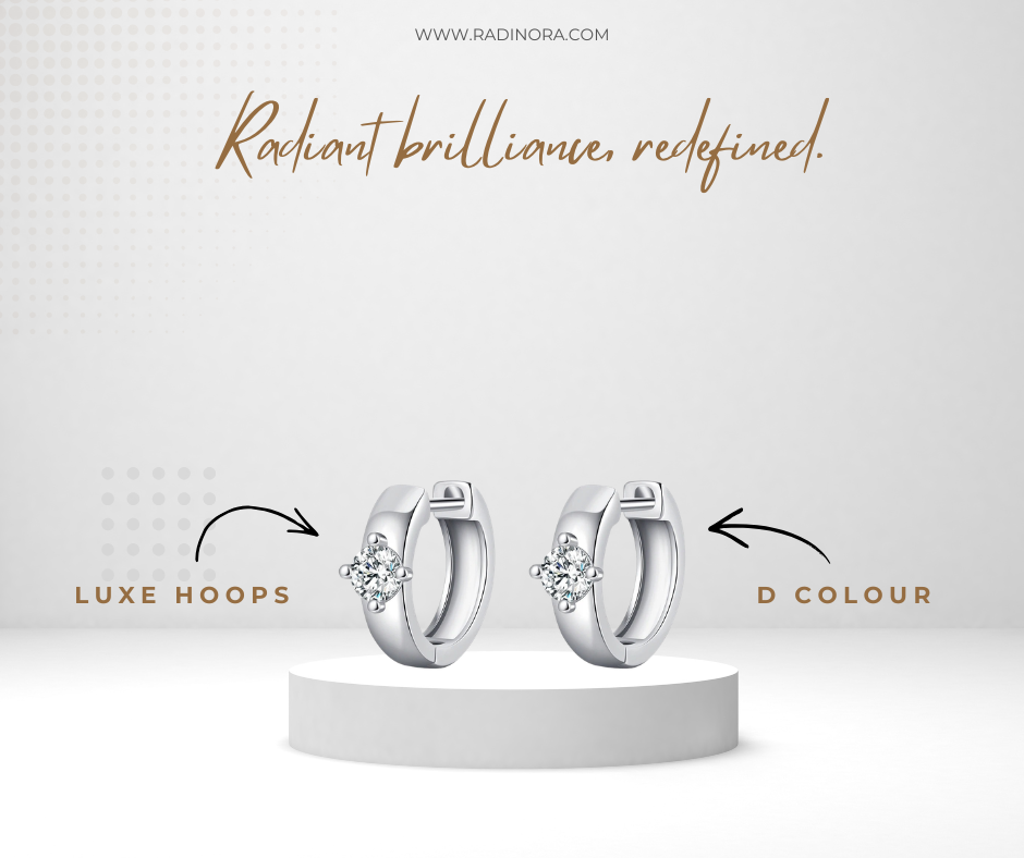 Round Moissanite Hoop Earrings – 925 Sterling Silver D Colour Wedding Earrings