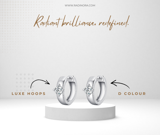Round Moissanite Hoop Earrings – 925 Sterling Silver D Colour Wedding Earrings