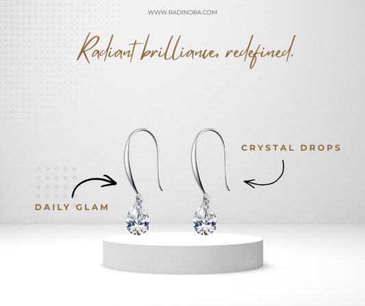 925 Sterling Silver CZ Water Drop Hook Earrings – Sparkling Sway Dangle Earrings for Women