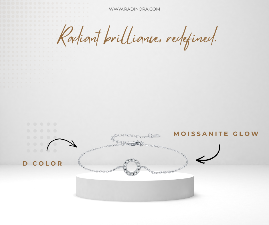D Colour VVS1 Moissanite Bracelet – 925 Sterling Silver Hollow Round Link Chain Fine Jewellery