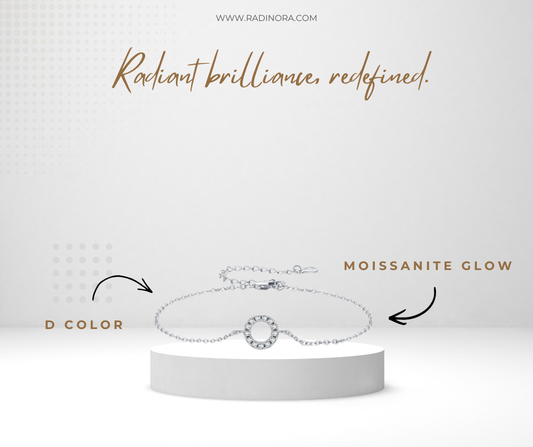 D Colour VVS1 Moissanite Bracelet – 925 Sterling Silver Hollow Round Link Chain Fine Jewellery
