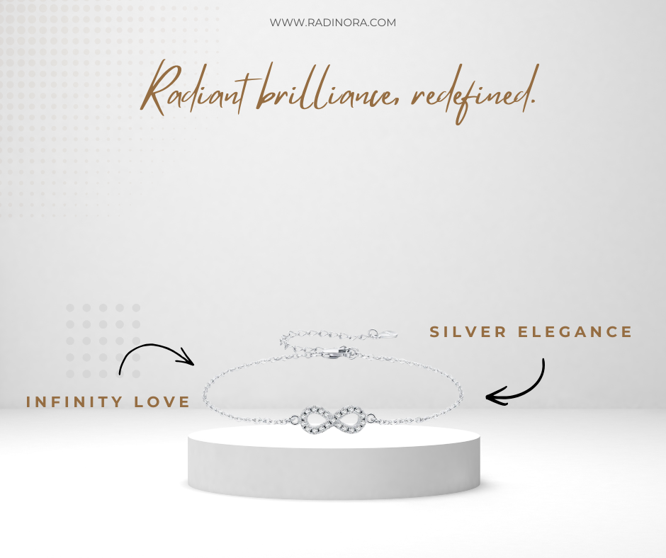 D Colour VVS1 Moissanite Infinity Love Bracelet – 925 Sterling Silver Romantic Fine Jewellery