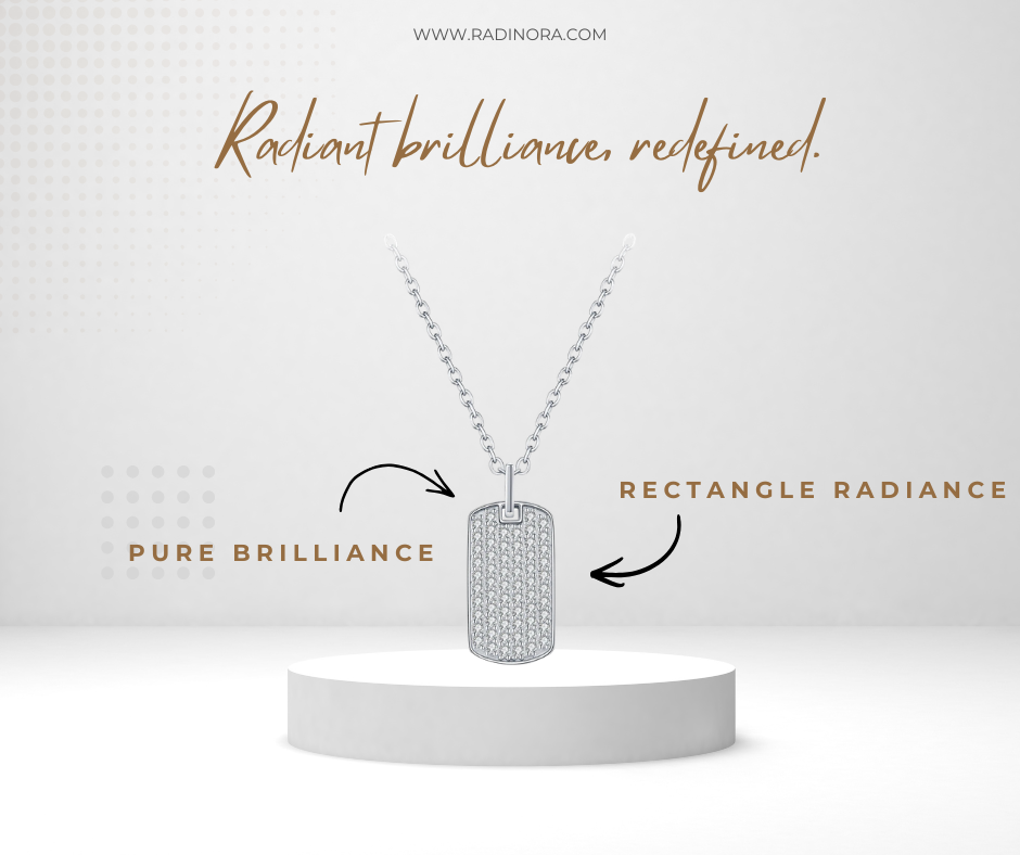 D Colour VVS1 Moissanite Rectangle Pendant Necklace – 925 Sterling Silver Trendy Fine Jewellery