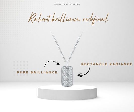 D Colour VVS1 Moissanite Rectangle Pendant Necklace – 925 Sterling Silver Trendy Fine Jewellery