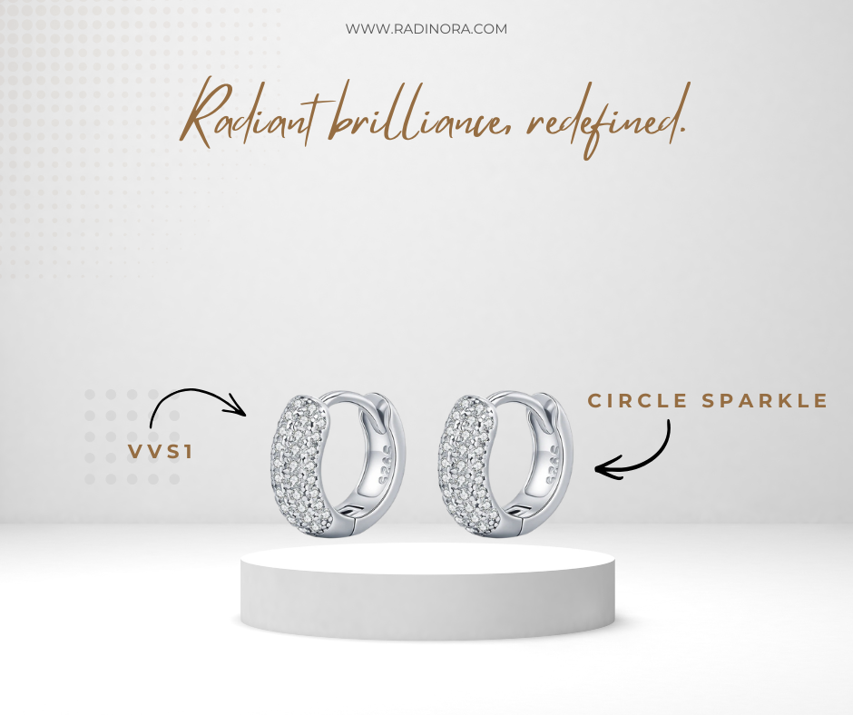 D Colour VVS1 Moissanite Circle Hoop Earrings – 925 Sterling Silver Luxury Fine Jewellery