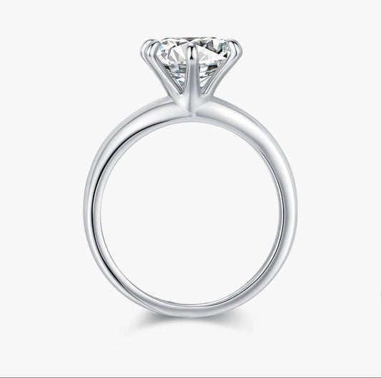 2CT Crown Moissanite Ring – D Colour VVS1 | 925 Sterling Silver