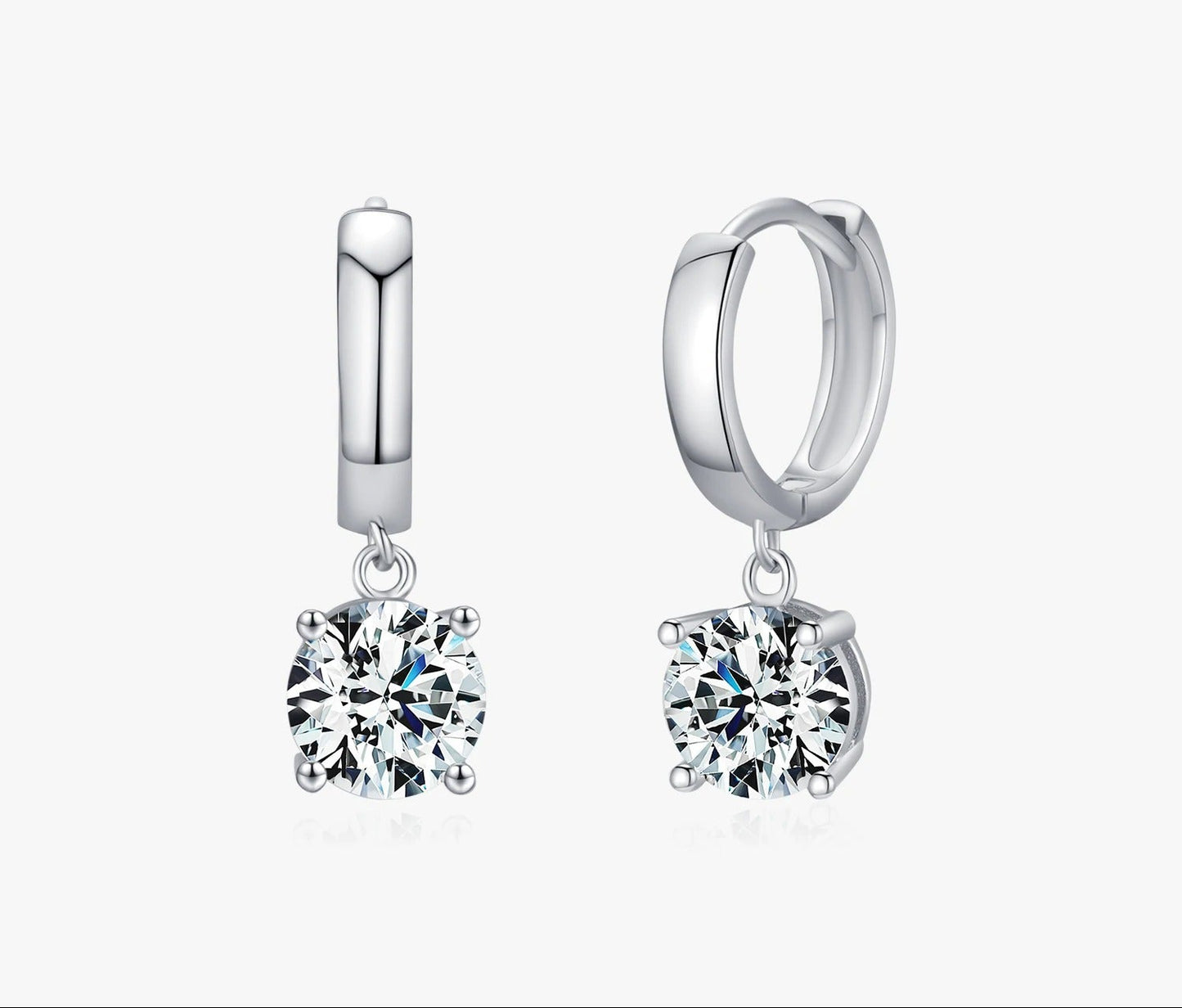 Moissanite Hoop Earrings – D Colour VVS1 | 925 Sterling Silver