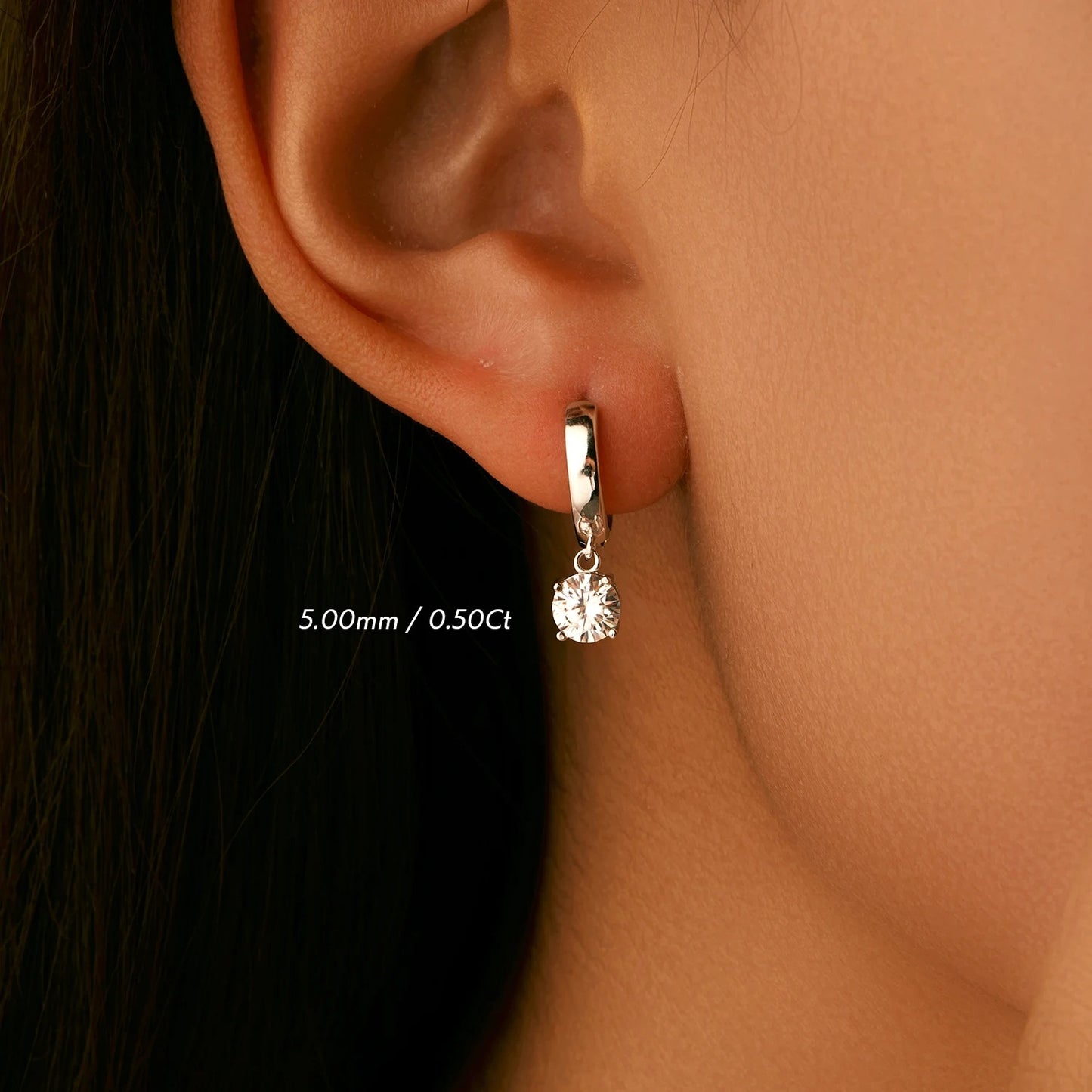 Moissanite Hoop Earrings – D Colour VVS1 | 925 Sterling Silver