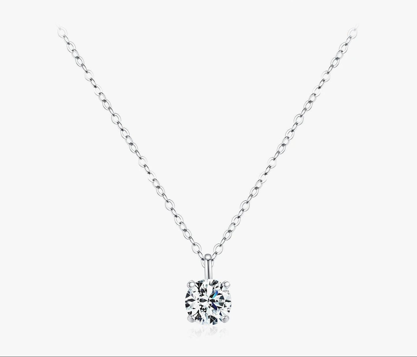 1CT Moissanite Pendant Necklace – D Colour VVS1 | 925 Sterling Silver