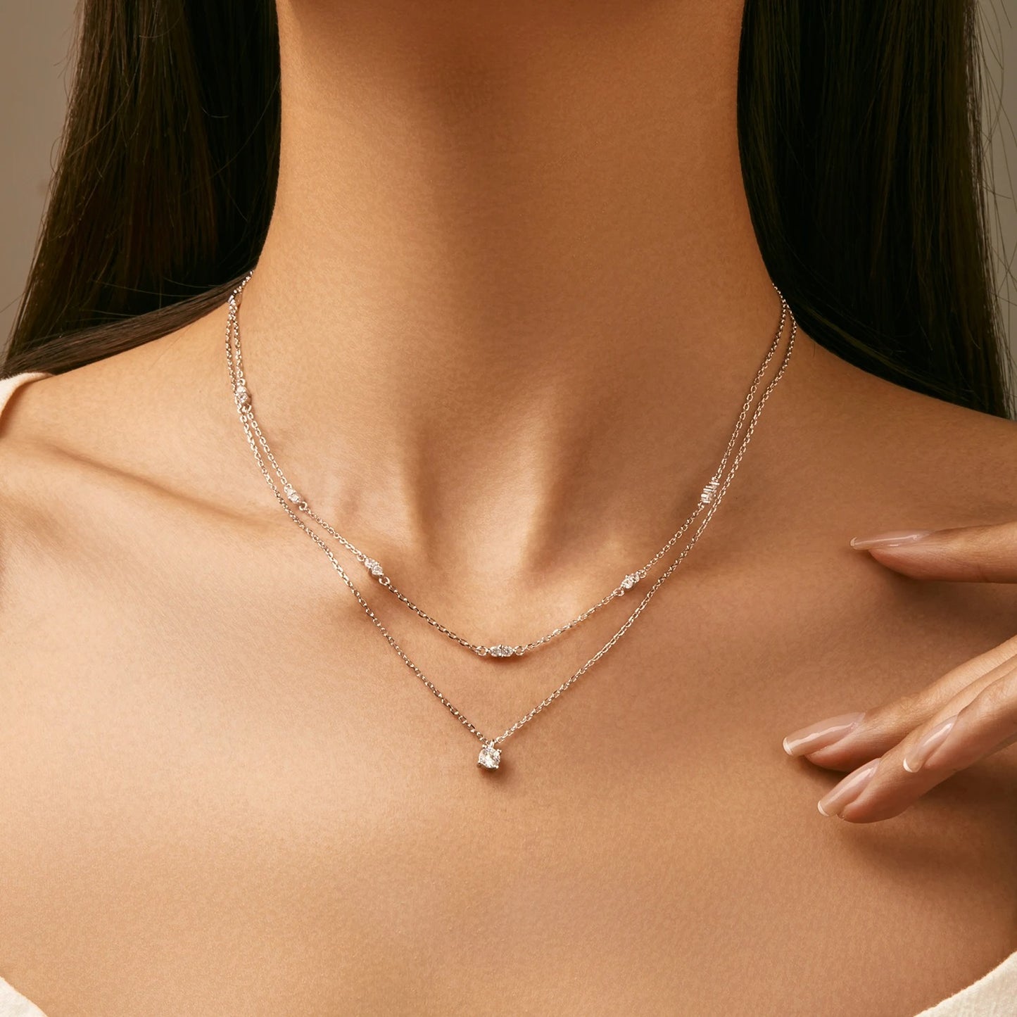 Double Layer Moissanite Choker Necklace – D Colour VVS1 | 925 Sterling Silver