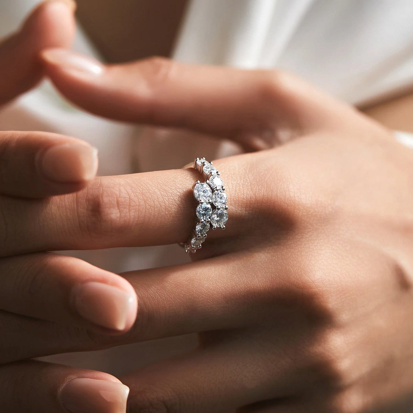 Round CZ Eternity Ring – 925 Sterling Silver Wedding Band