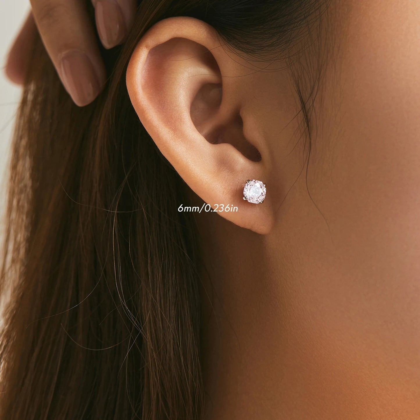 Pink Rose Cut Stud Earrings – 925 Sterling Silver Zirconia