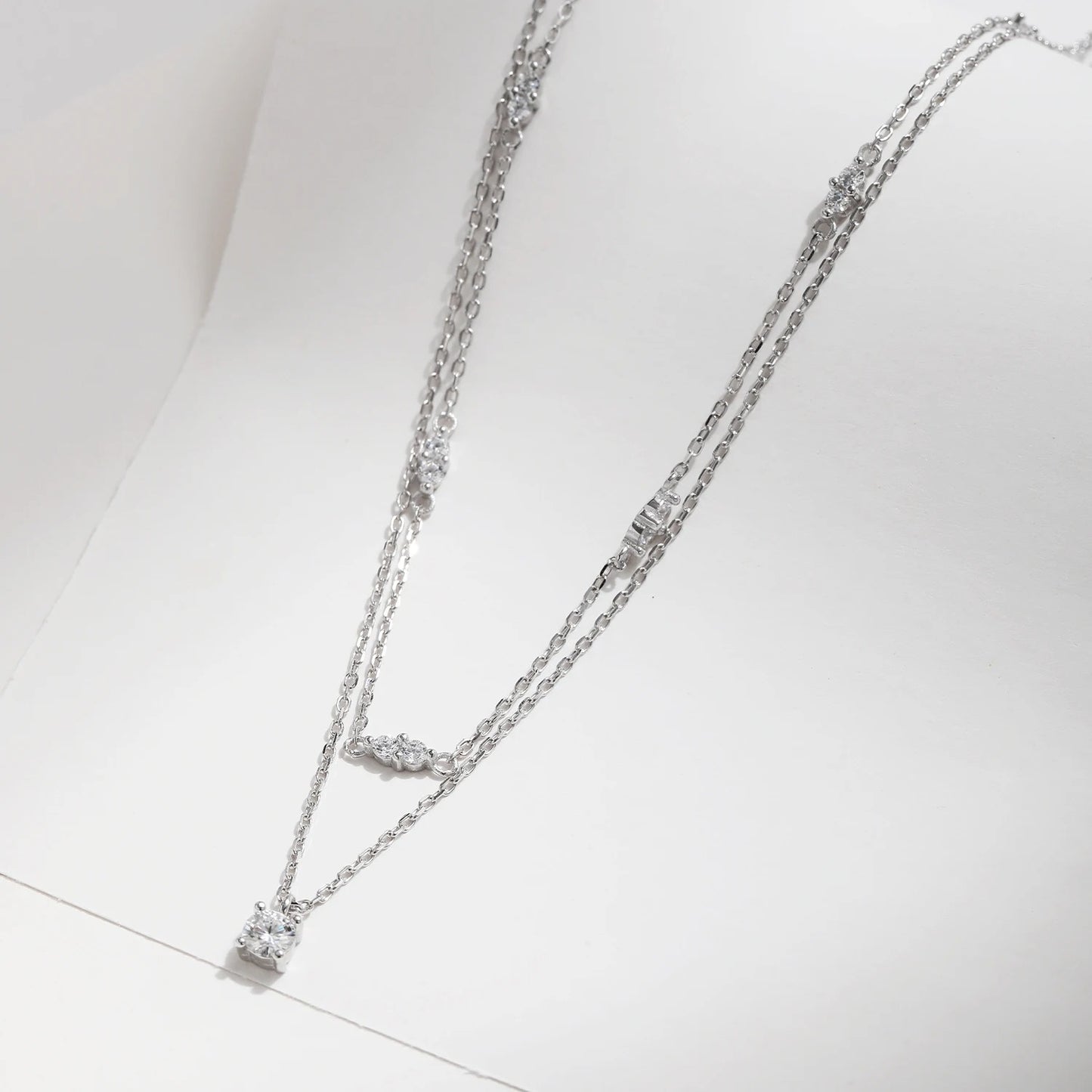 Double Layer Moissanite Choker Necklace – D Colour VVS1 | 925 Sterling Silver