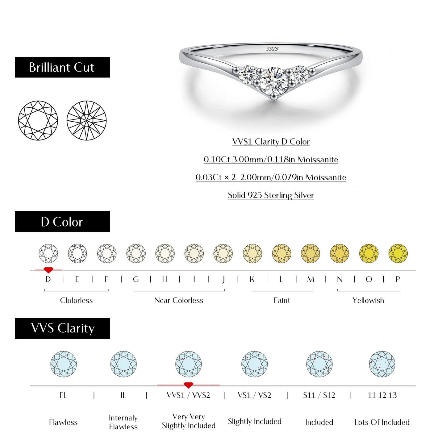 Moissanite Eternity Ring – D Colour VVS1 | 925 Sterling Silver Band