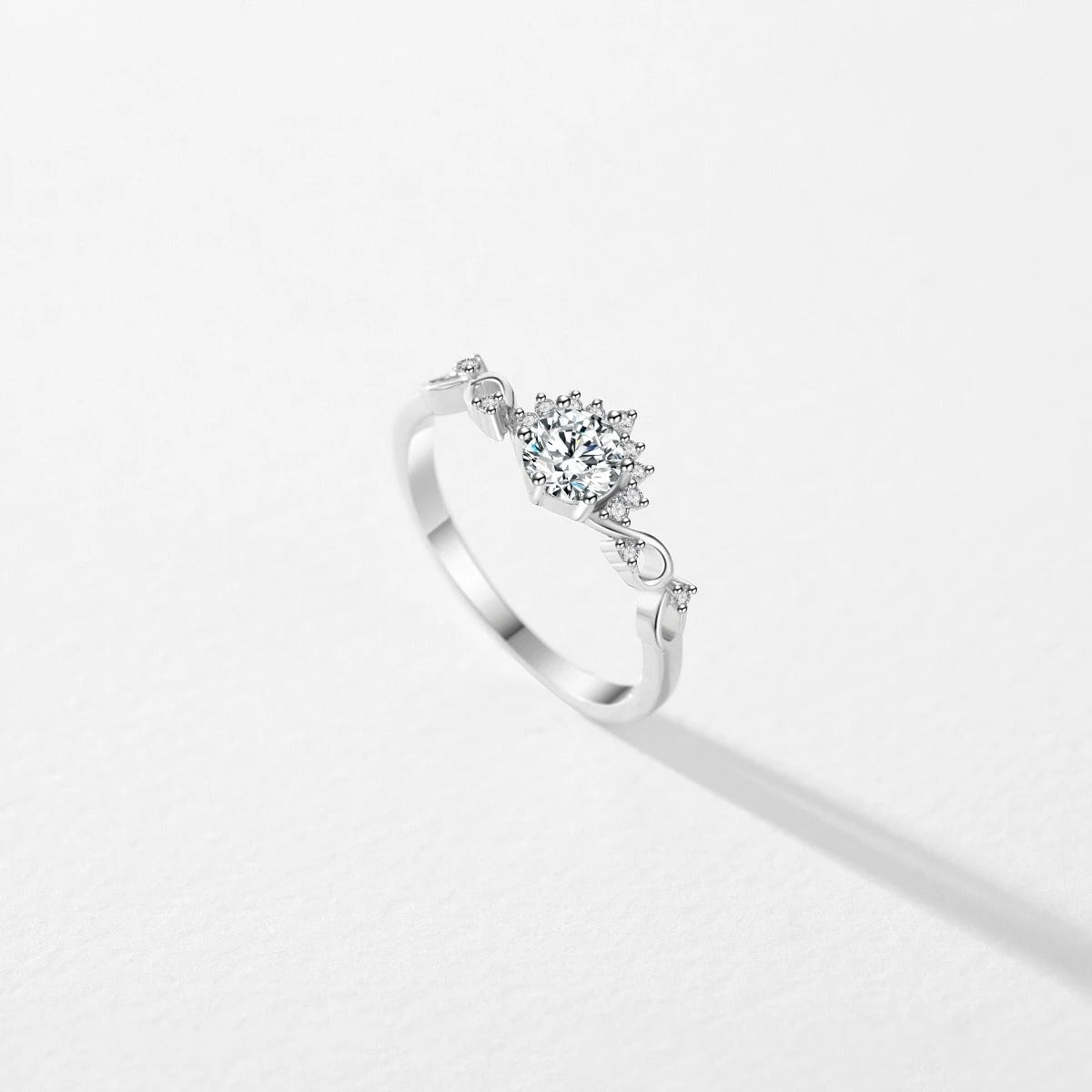 Crown Zircon Ring – 925 Sterling Silver Sparkling Engagement Ring