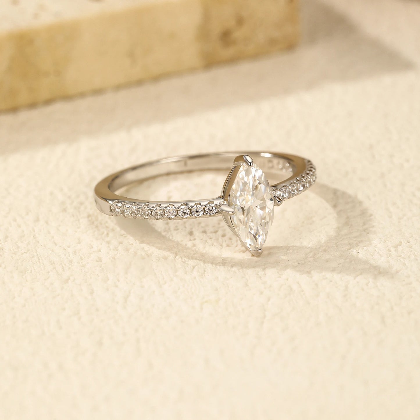Rhombus Moissanite Ring – 0.5Ct D Colour VVS1 | 925 Sterling Silver