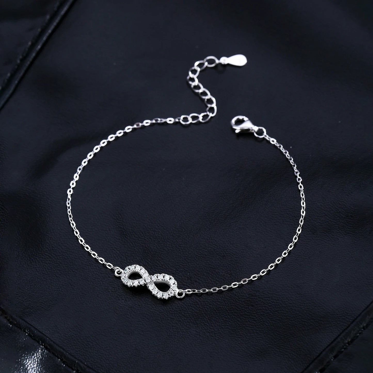 D Colour VVS1 Moissanite Infinity Love Bracelet – 925 Sterling Silver Romantic Fine Jewellery