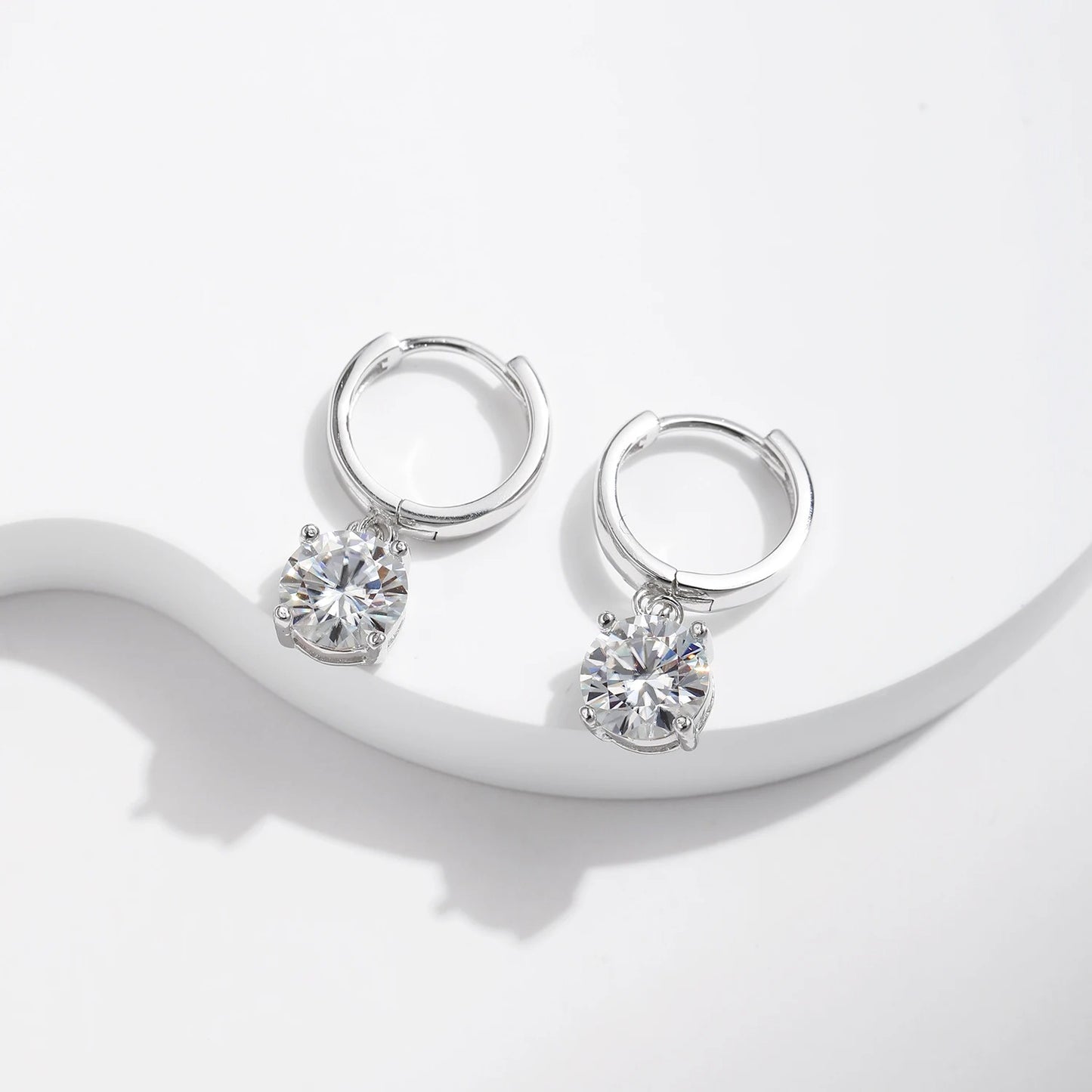 Moissanite Hoop Earrings – D Colour VVS1 | 925 Sterling Silver