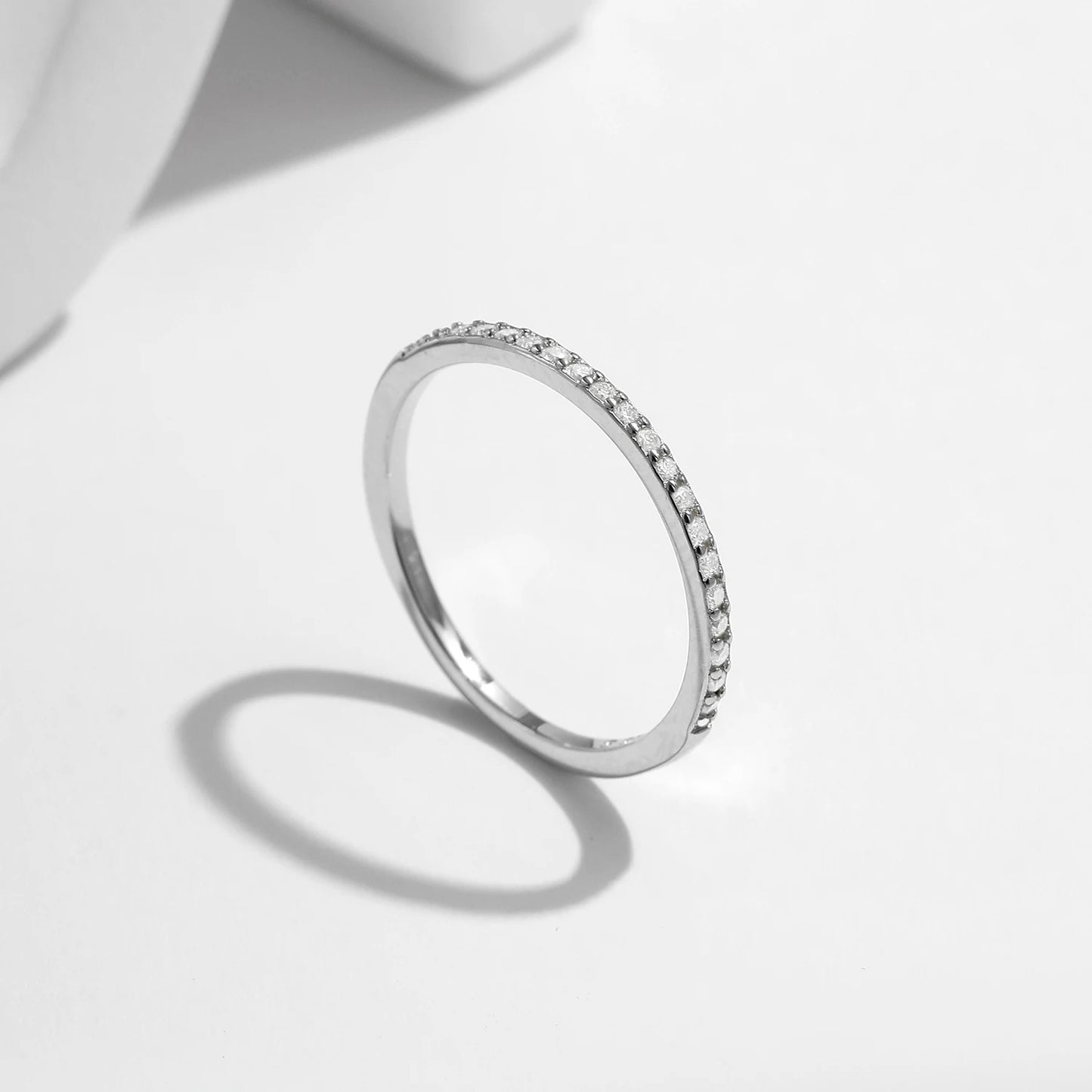 Thin Moissanite Eternity Ring – D Colour VVS1 | 925 Sterling Silver