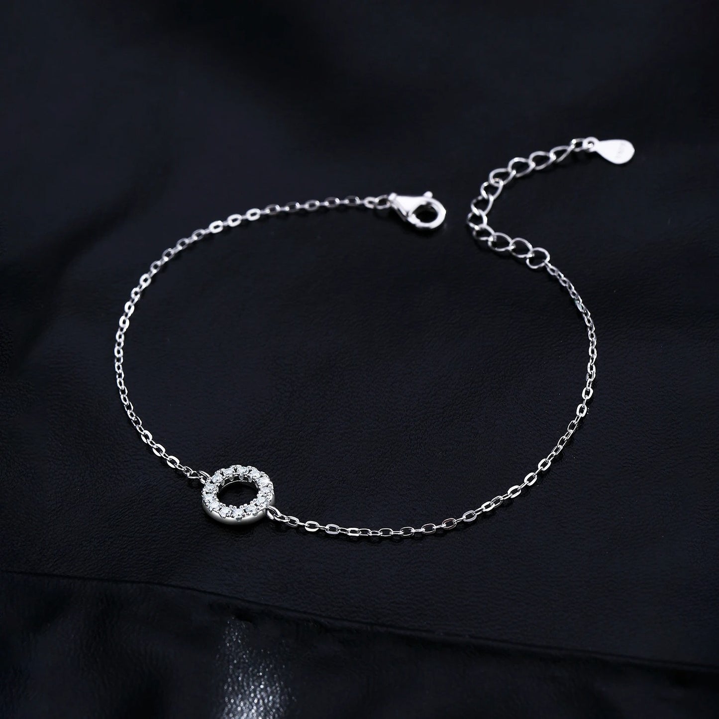 D Colour VVS1 Moissanite Bracelet – 925 Sterling Silver Hollow Round Link Chain Fine Jewellery