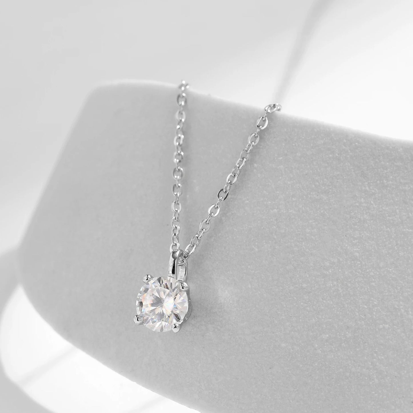 1CT Moissanite Pendant Necklace – D Colour VVS1 | 925 Sterling Silver