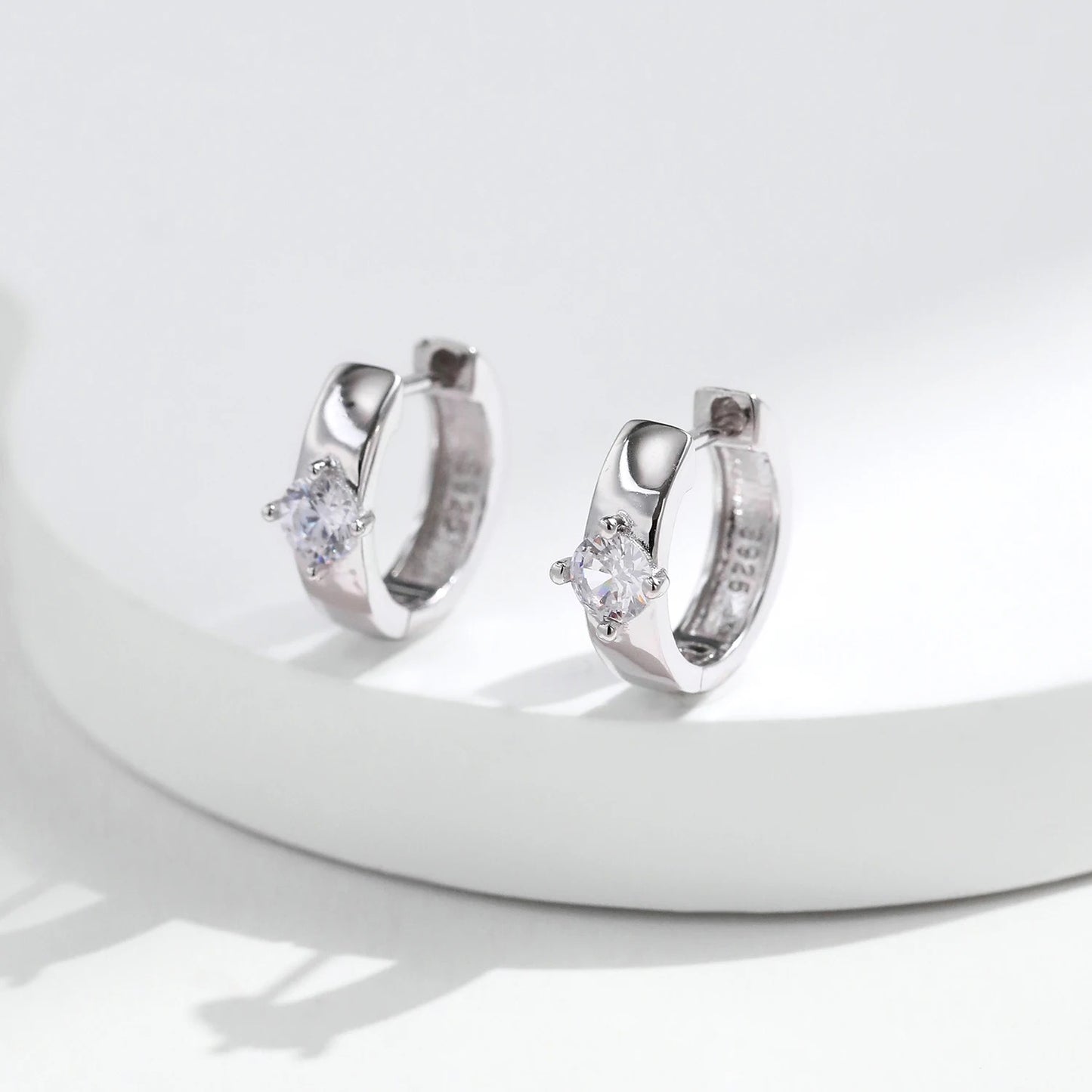 Round Moissanite Hoop Earrings – 925 Sterling Silver D Colour Wedding Earrings