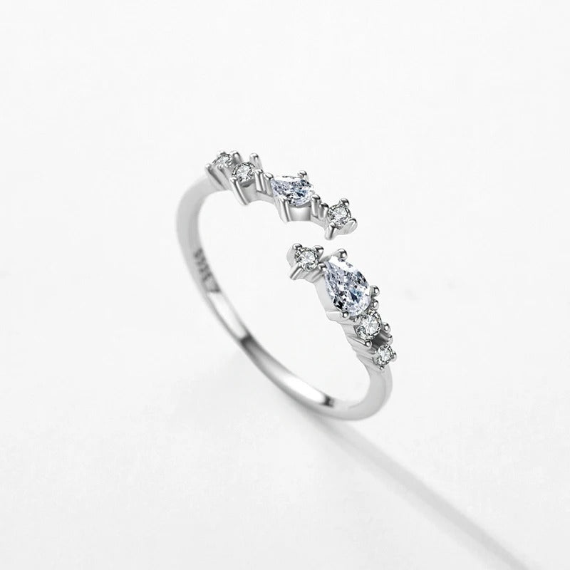 Clear Zirconia Stackable Ring – 925 Sterling Silver Wedding Band