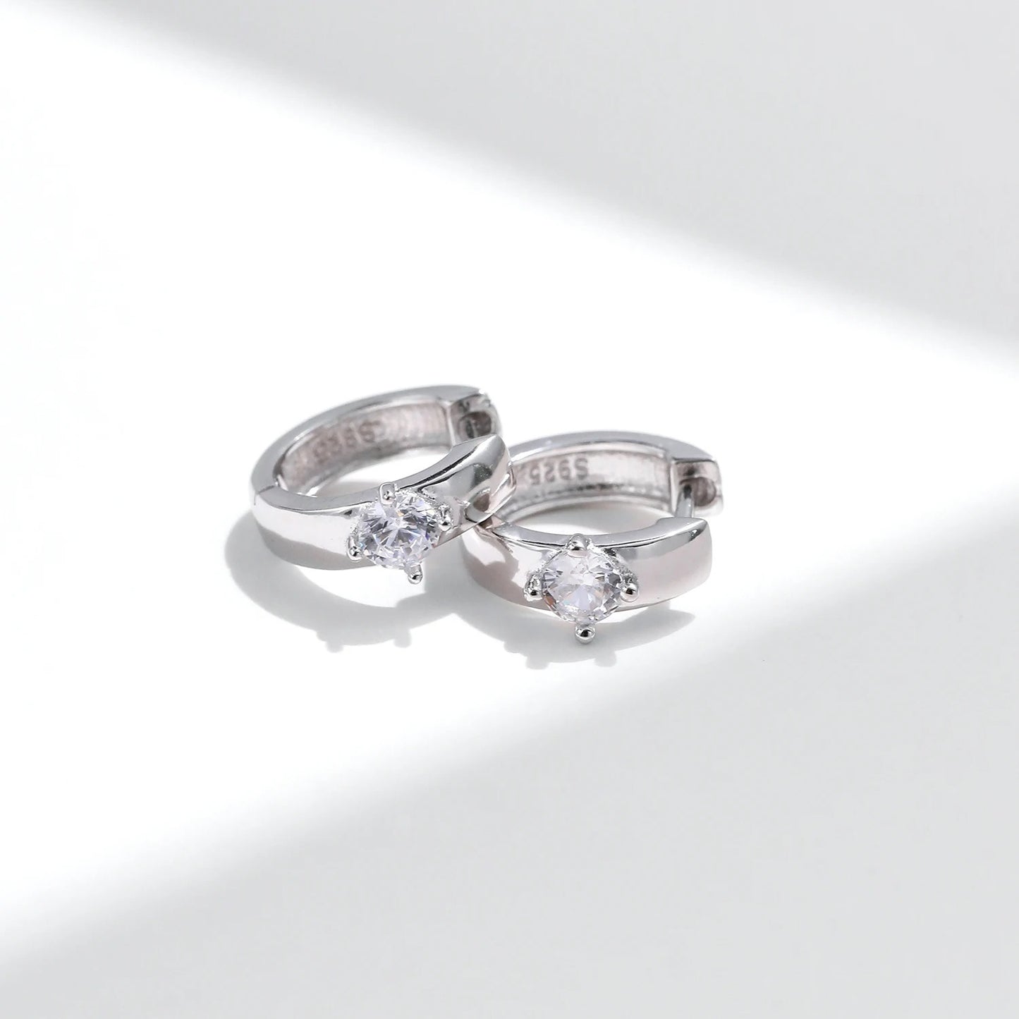 Round Moissanite Hoop Earrings – 925 Sterling Silver D Colour Wedding Earrings