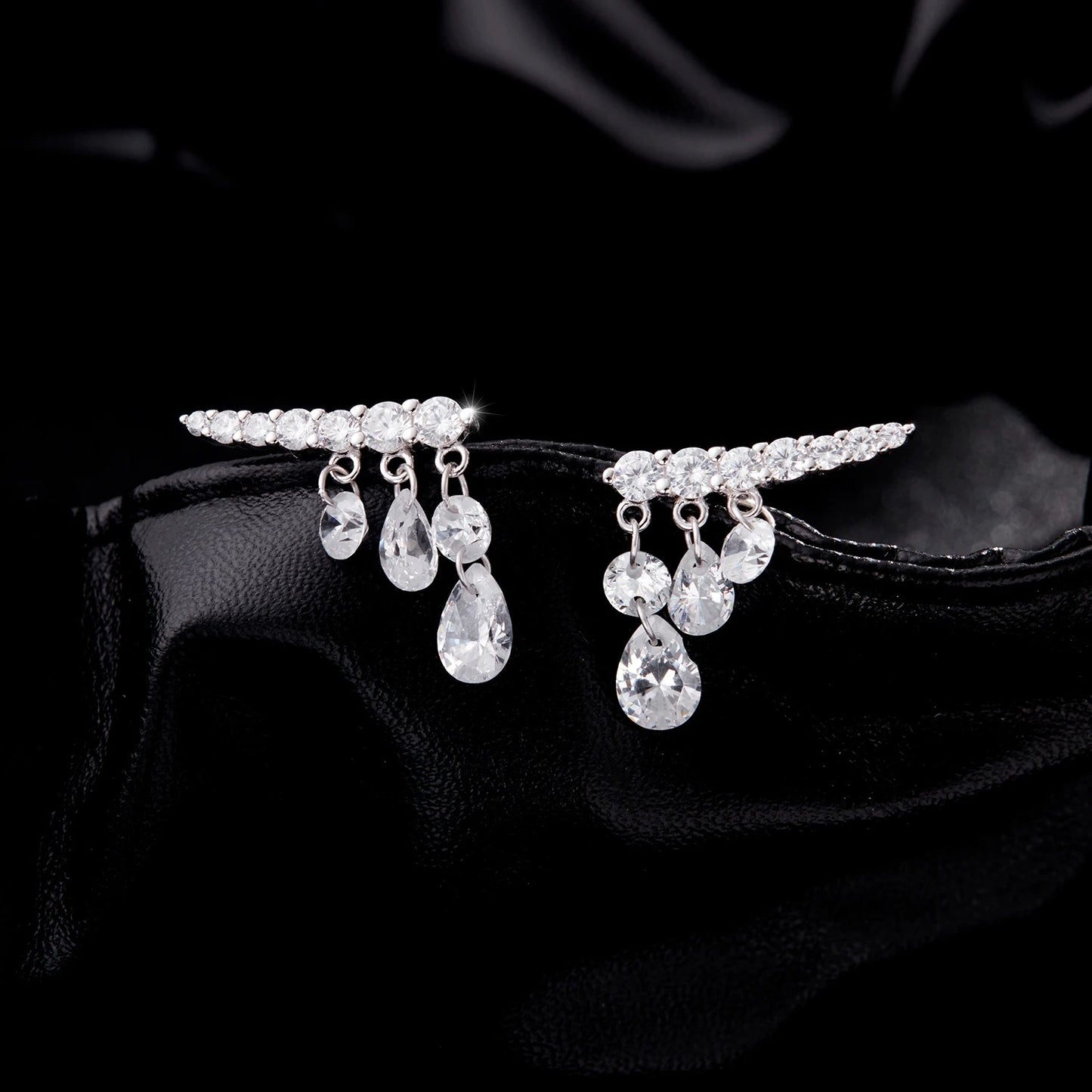 Water Drop CZ Stud Earrings – 925 Sterling Silver